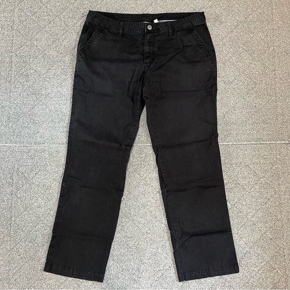 Gramicci Pants Womens Size 14 Black Chino Canvas Straight Leg Mid Rise - Picture 1 of 12